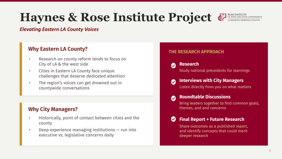 Measure G Research approach
