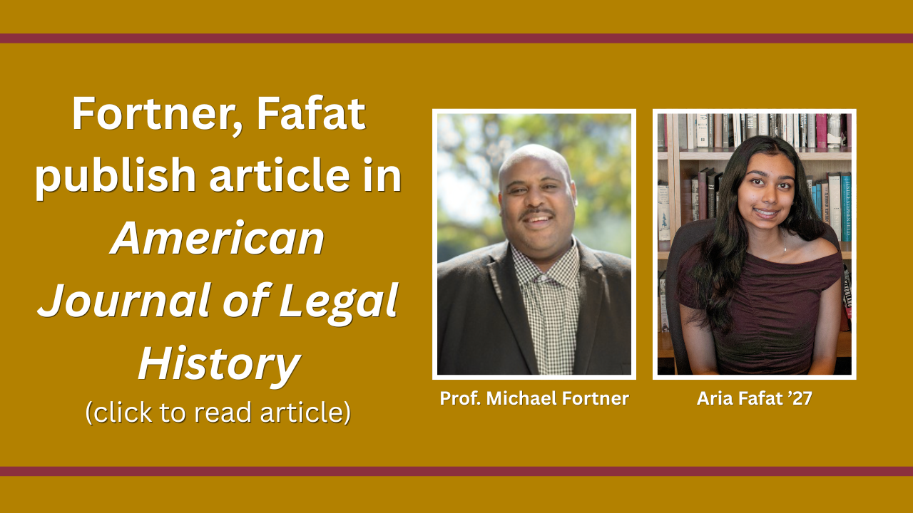 Announcement of Fortner and Fafat's newly-published article.